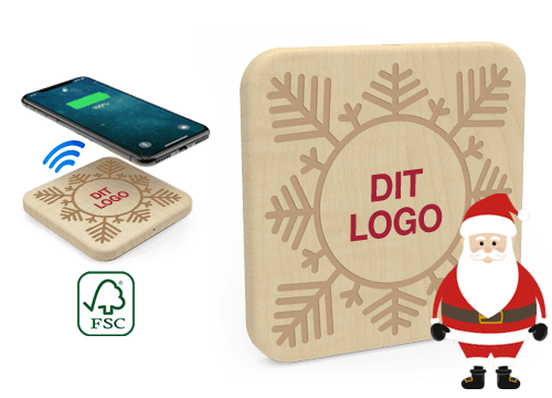 Forest Christmas - Trådløs oplader med logo