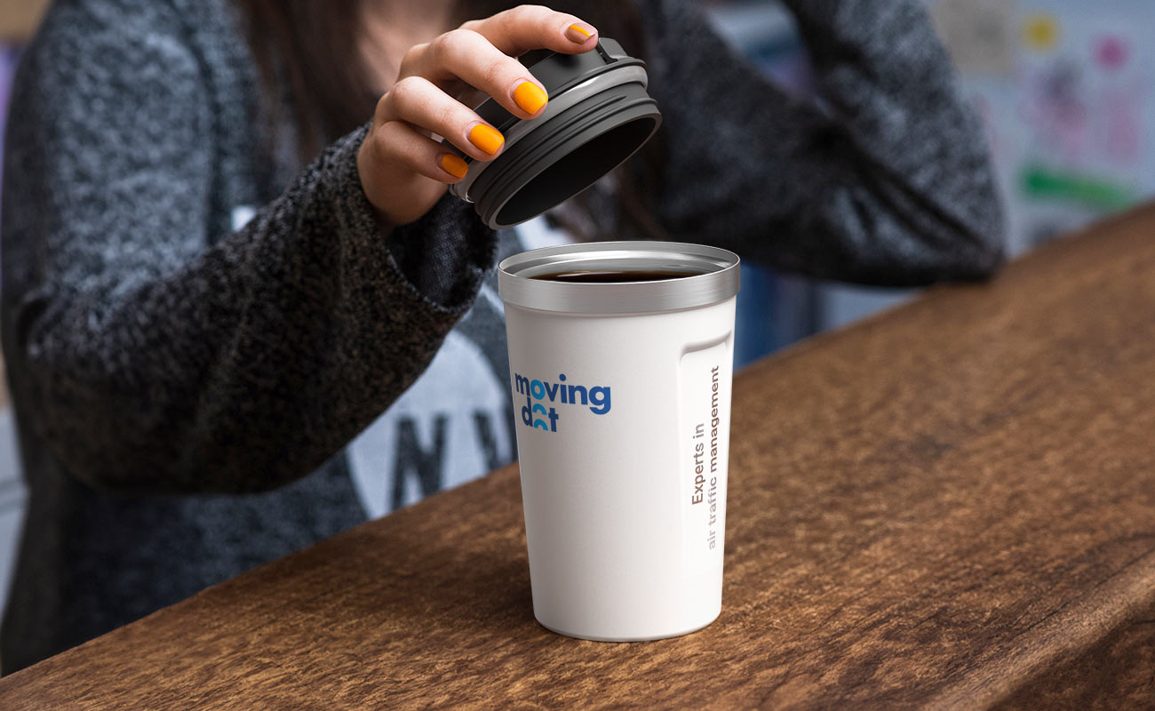 Aroma - Dobbeltisoleret rustfri stål tumbler, med logo gallery thumbnail