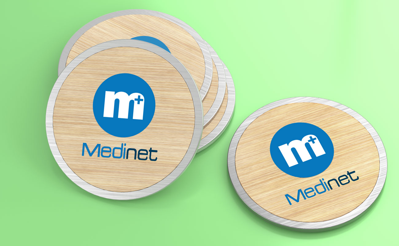 Base - Coastere i bambus med logo gallery thumbnail