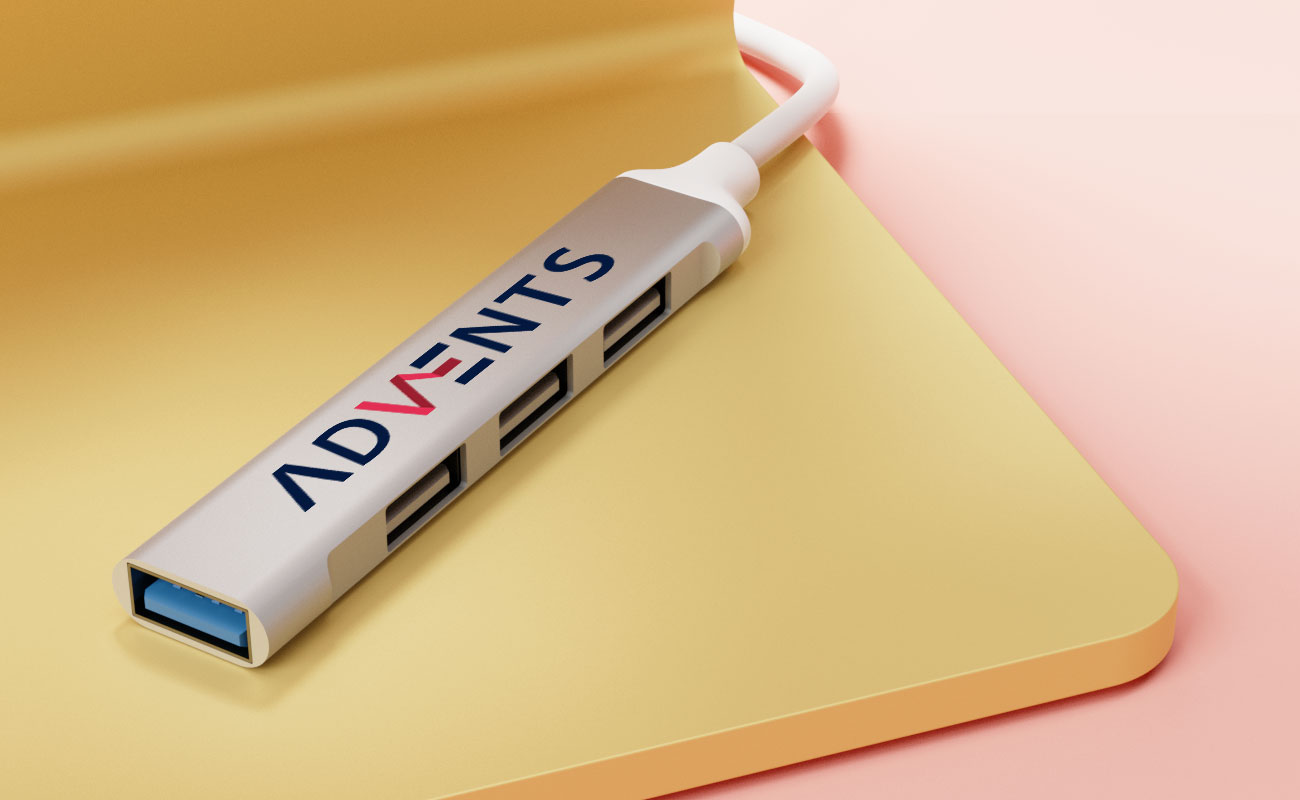 Expand - USB Hub Desktop med logo gallery thumbnail