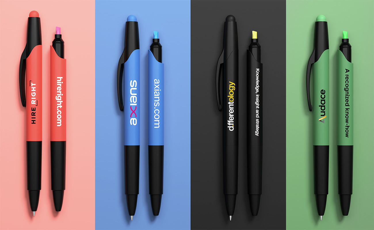 Glow - Highlighter kuglepenne med logo