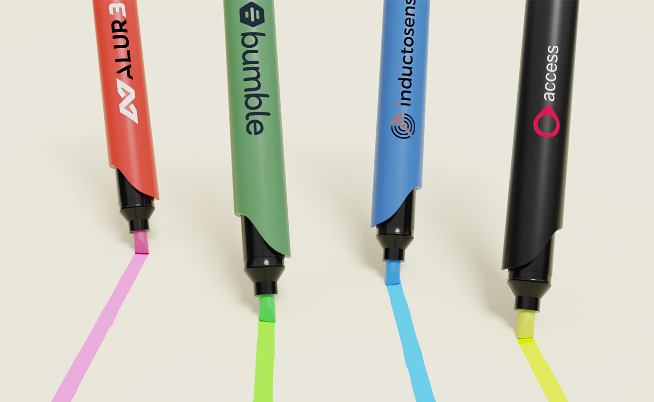 Glow - Highlighter kuglepenne med logo gallery thumbnail