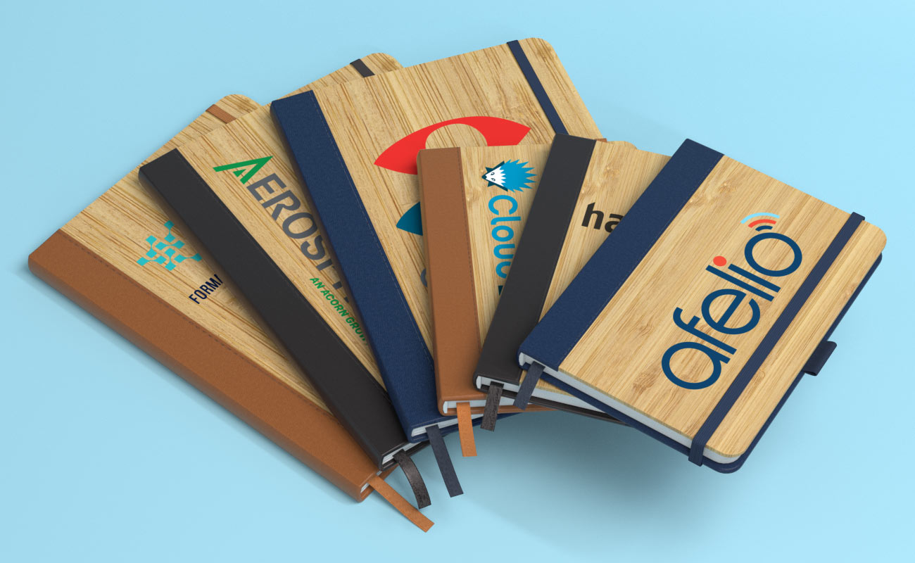 Grove - Salgsfremmende Notesbøger i bambus med logo gallery thumbnail