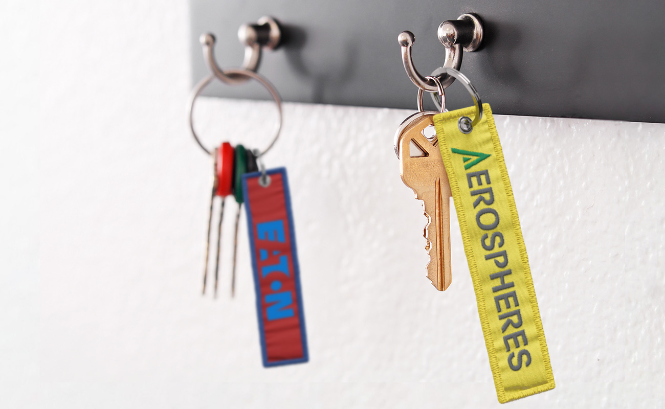 JetTag - Nøgleringe af stof med logo gallery thumbnail