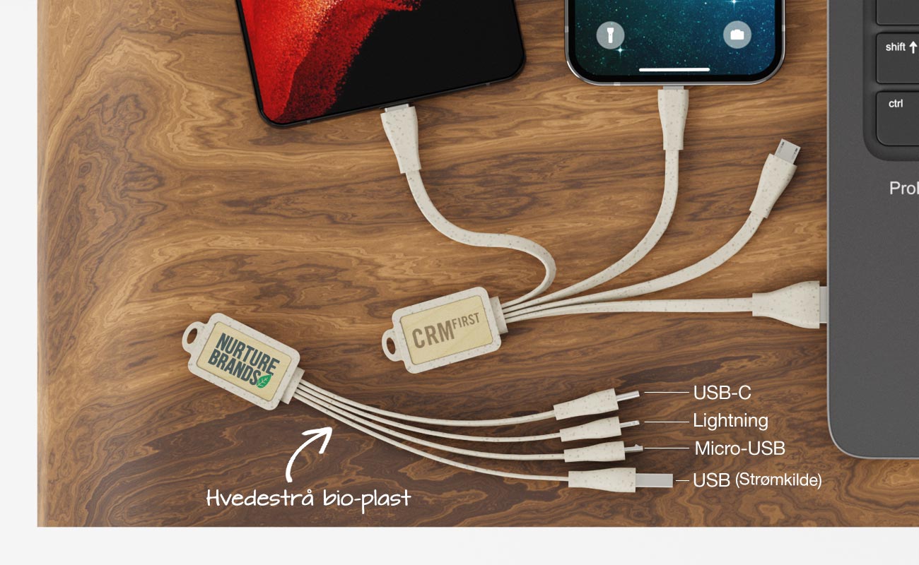 Multi Wood - USB Kabel med Logo