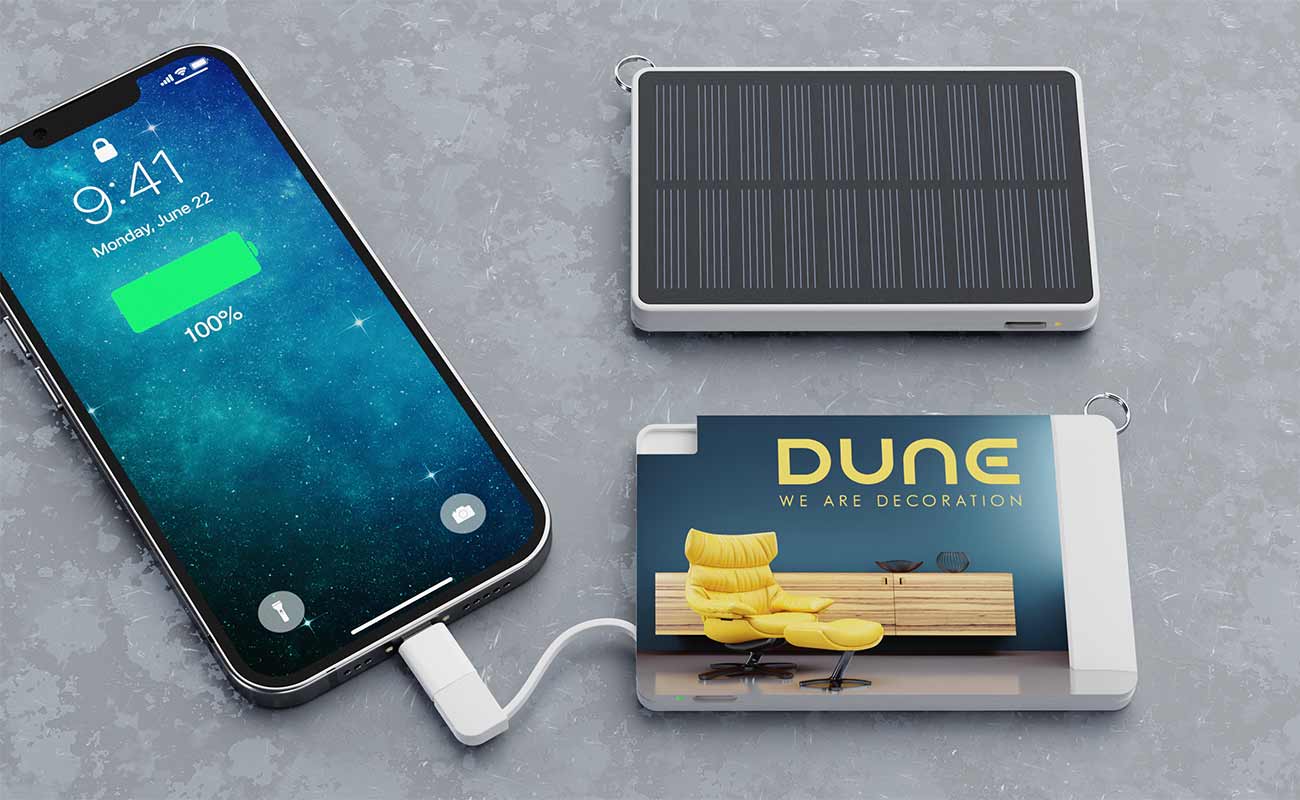 Solar Card - Mærkebeskyttet Solar Power Bank Solar Card - Mærkebeskyttet Solar Power Bank