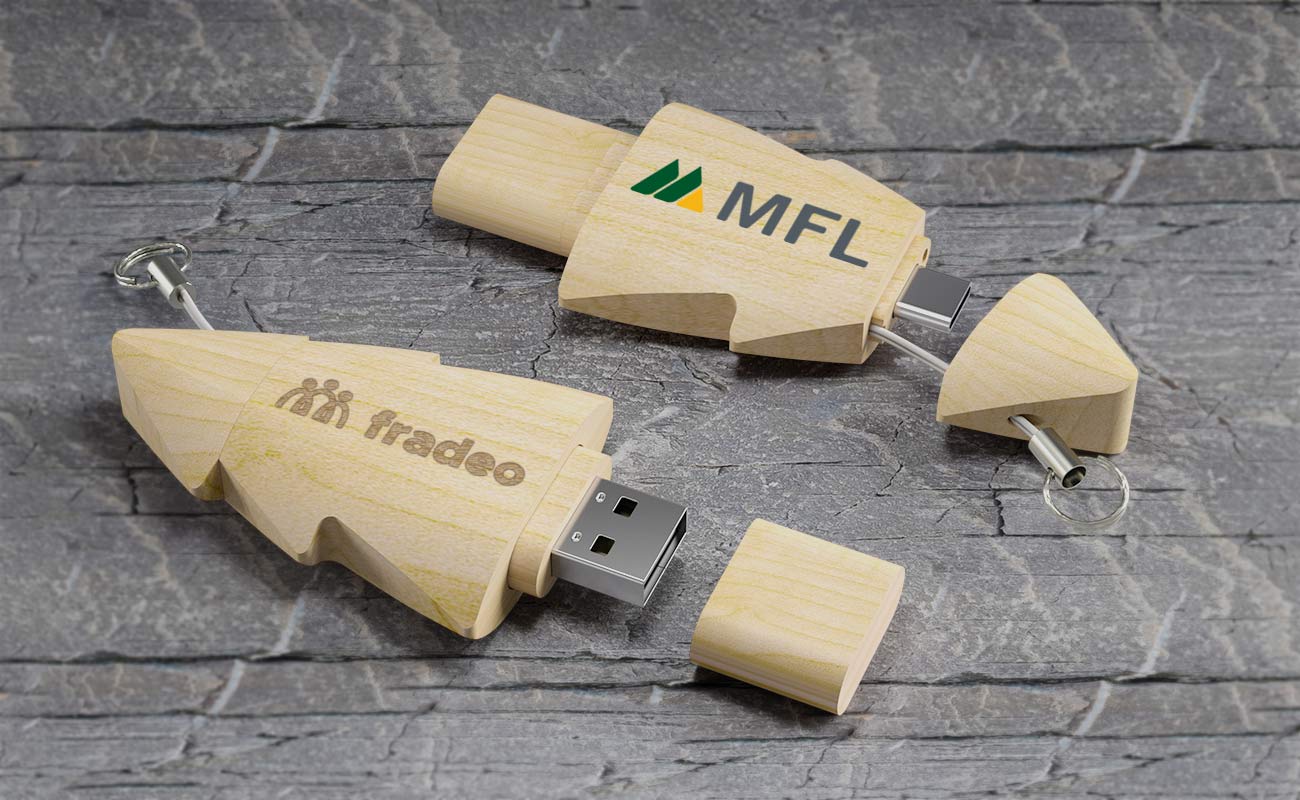 Tree Duo - USB Stick Med Logo gallery thumbnail