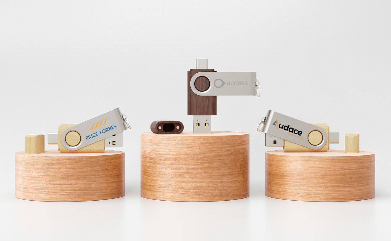 Twister Go Wood - USB-C Nøgle med Logo gallery thumbnail