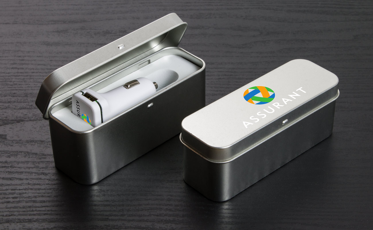 Vista - USB bil oplader med logo gallery thumbnail